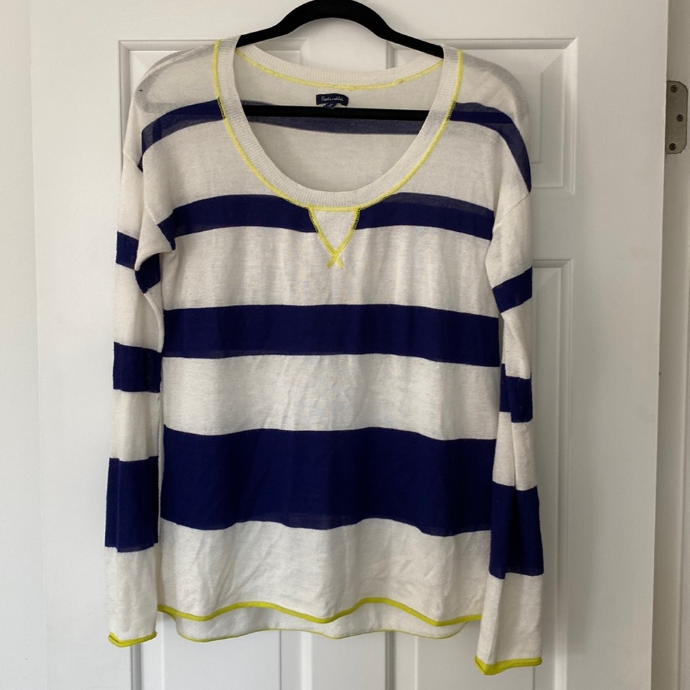 Splendid Blue and White Light Knit Sweater, size M